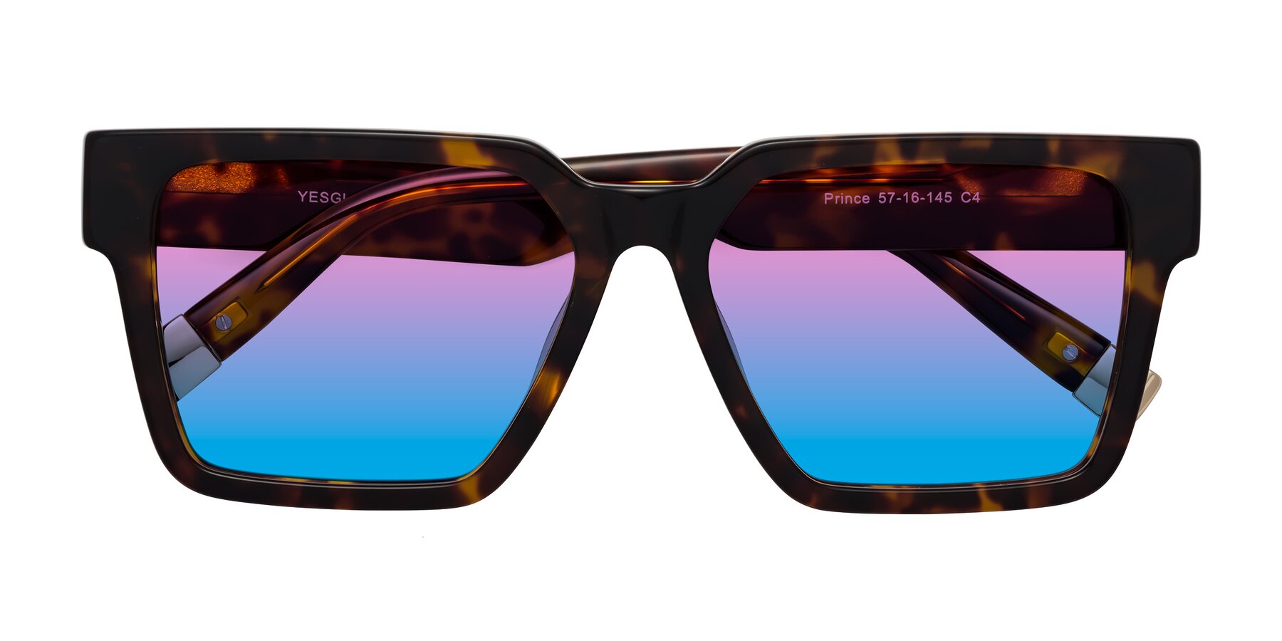 Folded Front of Prince in Tortoise with Pink / Blue Gradient Lenses