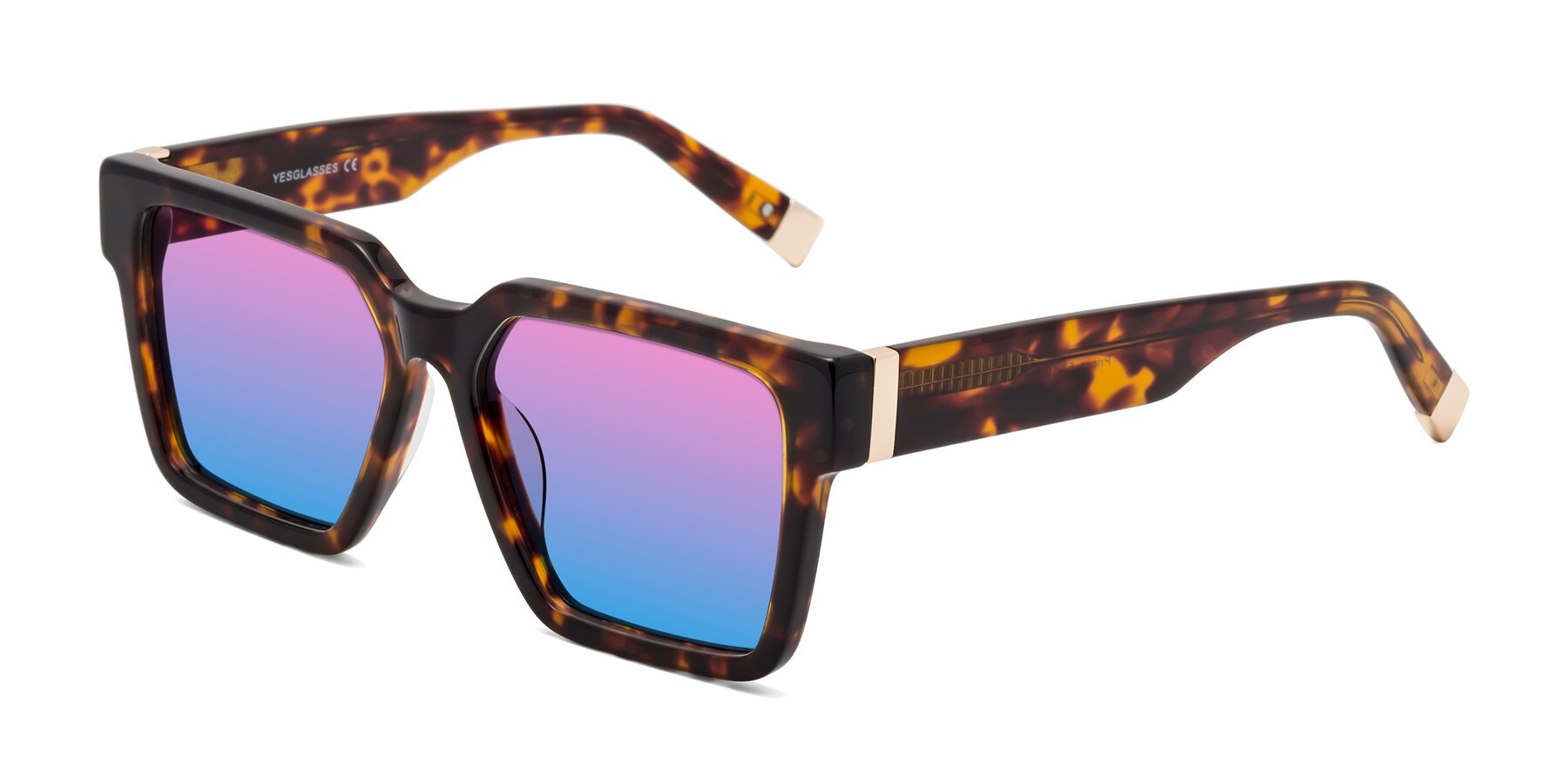 Angle of Prince in Tortoise with Pink / Blue Gradient Lenses