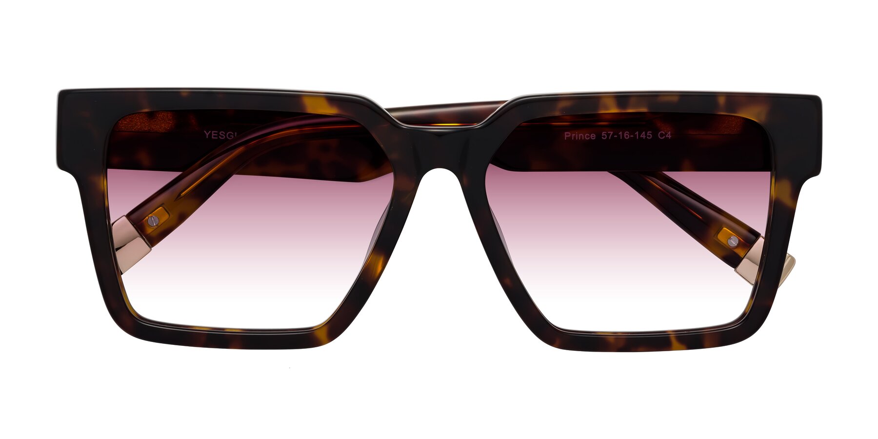 Folded Front of Prince in Tortoise with Wine Gradient Lenses