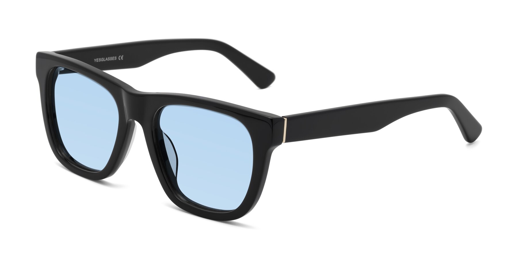 Angle of Pearls in Black with Light Blue Tinted Lenses