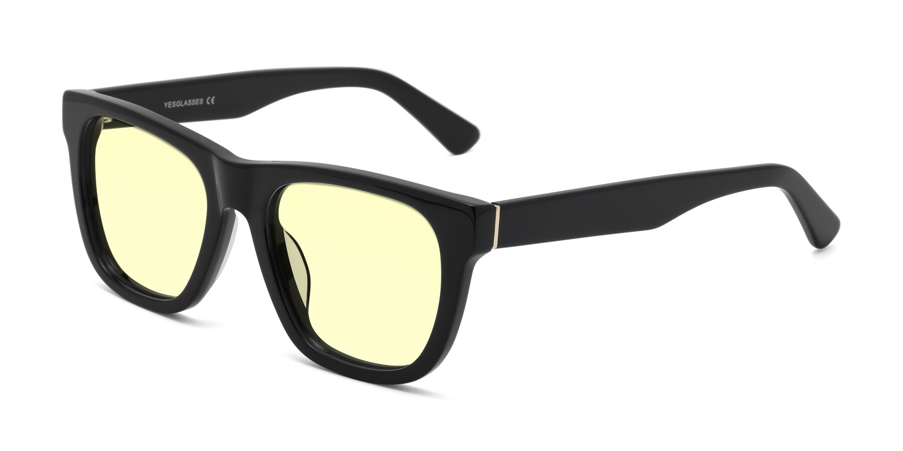 Angle of Pearls in Black with Light Yellow Tinted Lenses