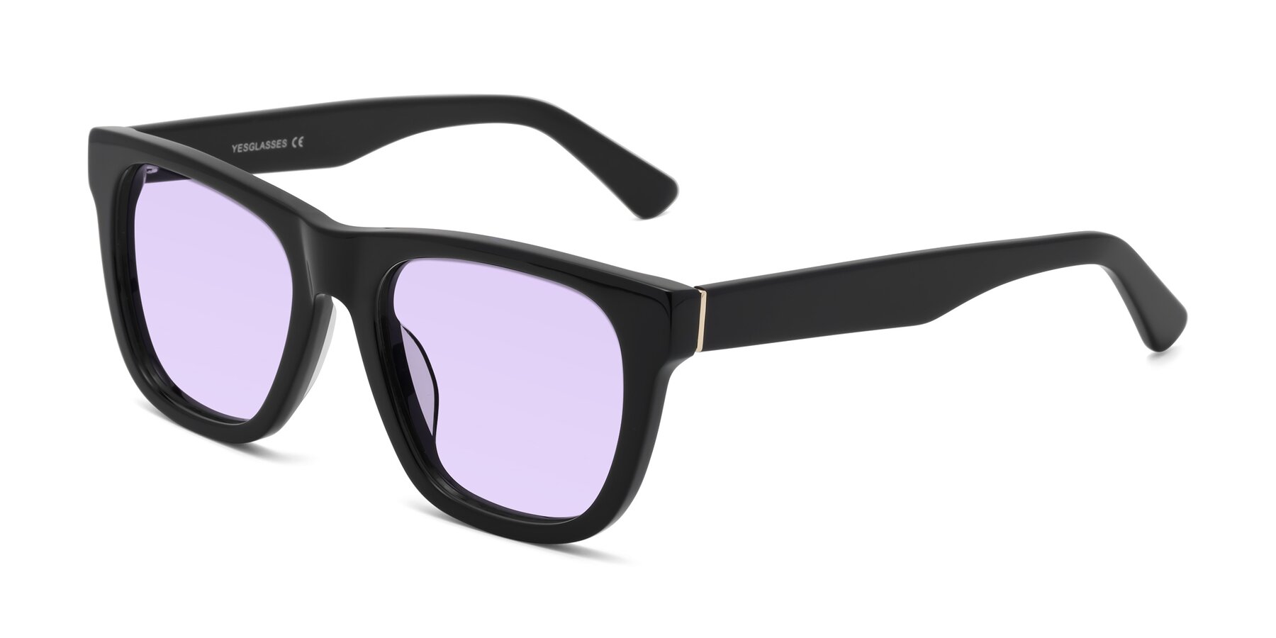 Angle of Pearls in Black with Light Purple Tinted Lenses