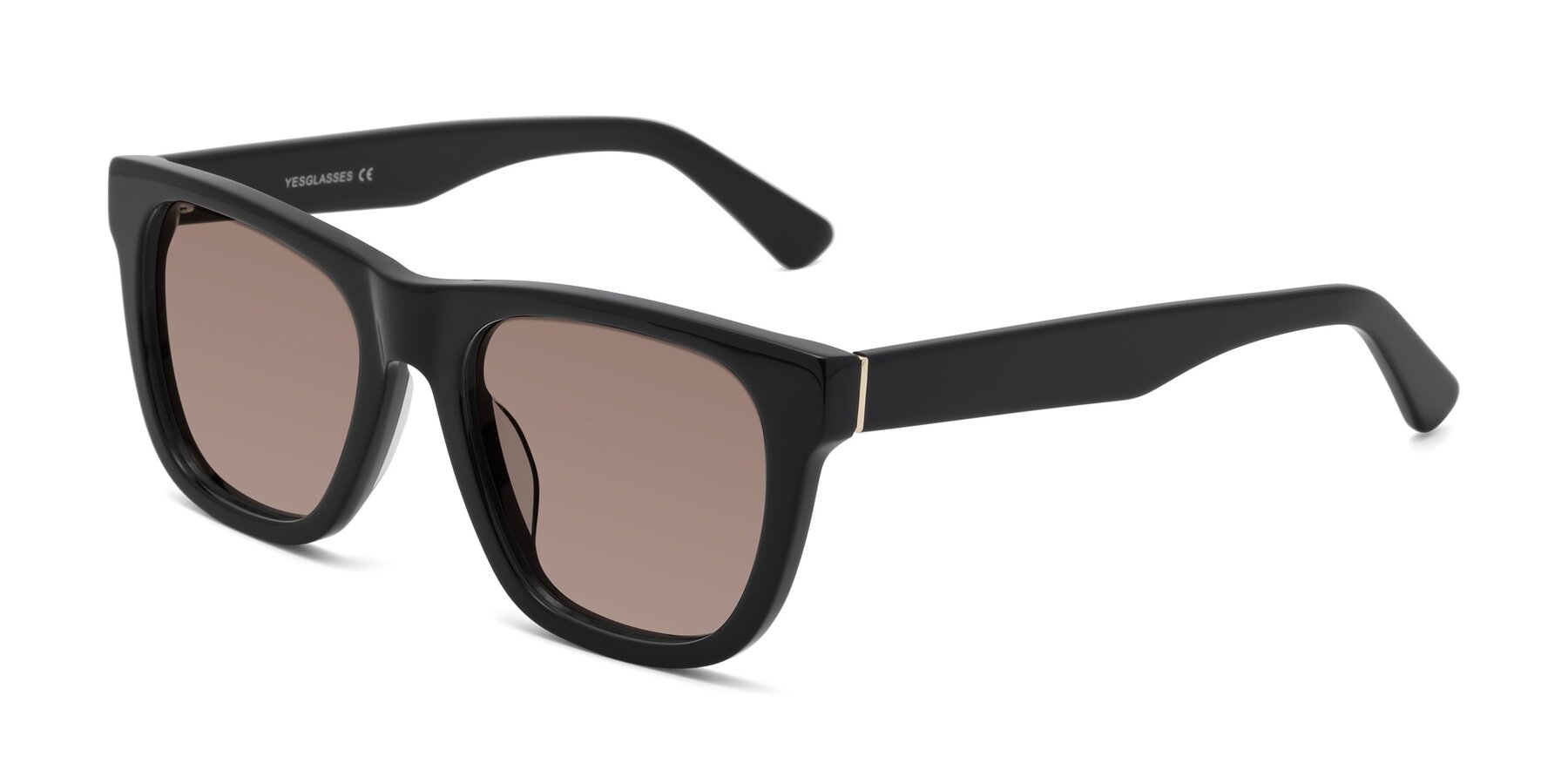 Angle of Pearls in Black with Medium Brown Tinted Lenses