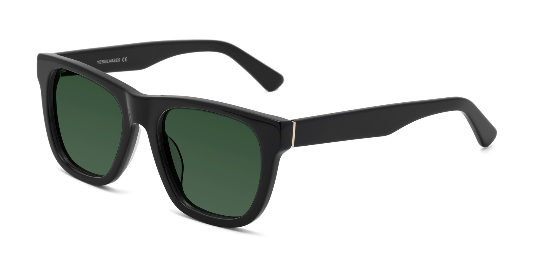 Angle of Pearls in Black with Green Tinted Lenses