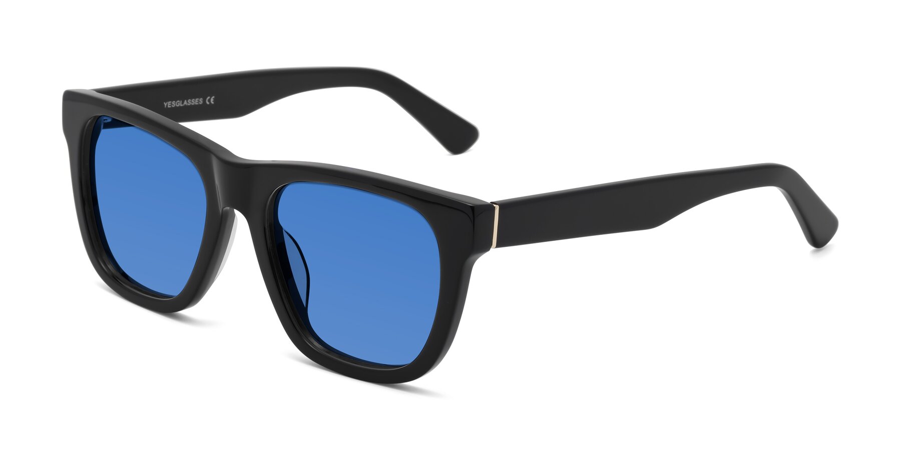 Angle of Pearls in Black with Blue Tinted Lenses