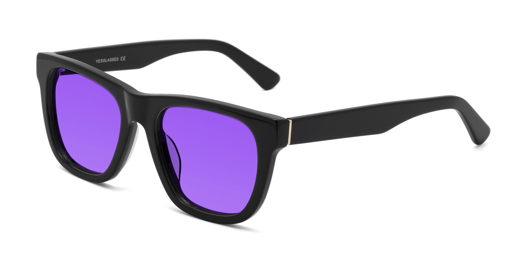 Angle of Pearls in Black with Purple Tinted Lenses