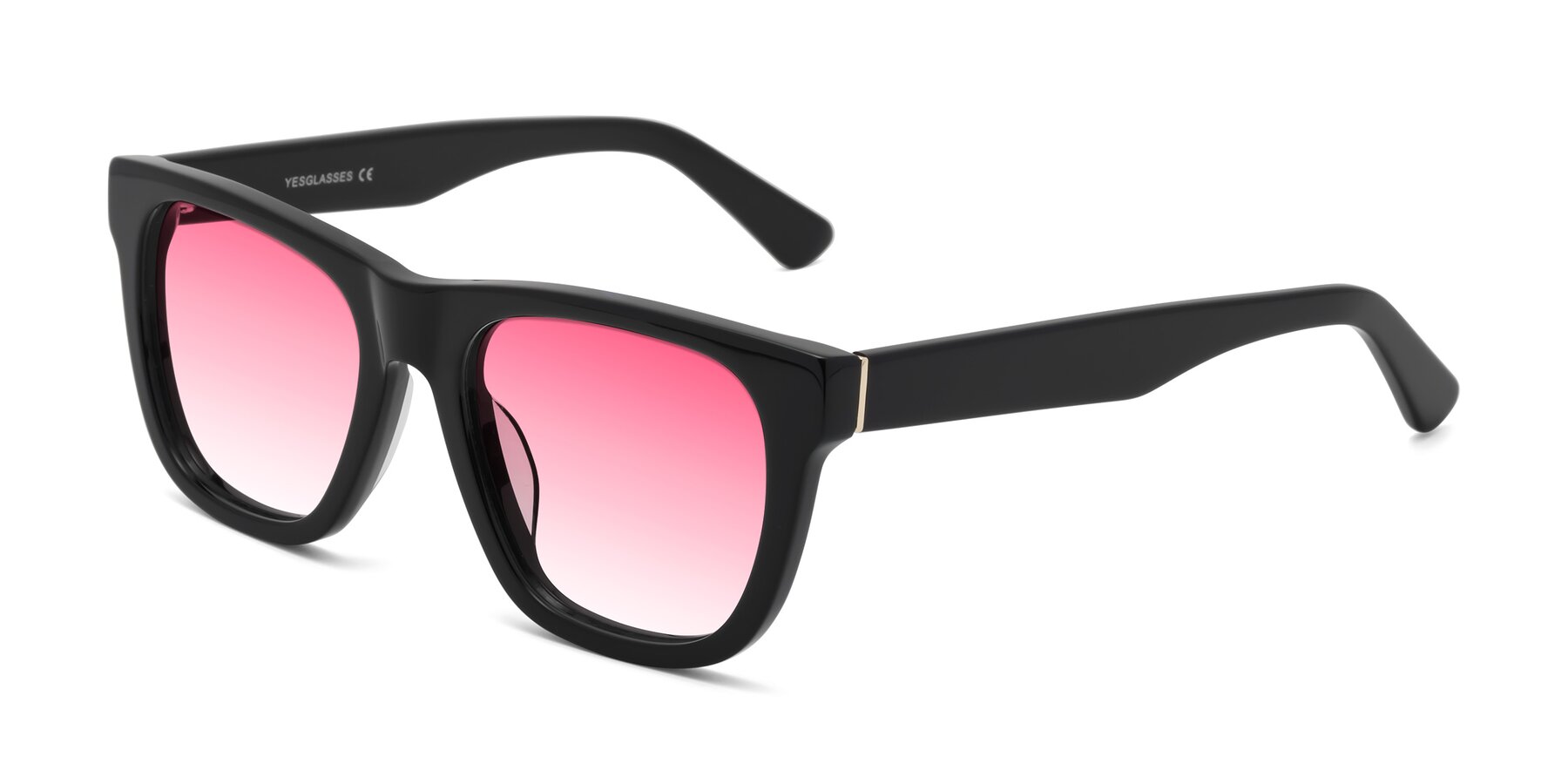 Angle of Pearls in Black with Pink Gradient Lenses