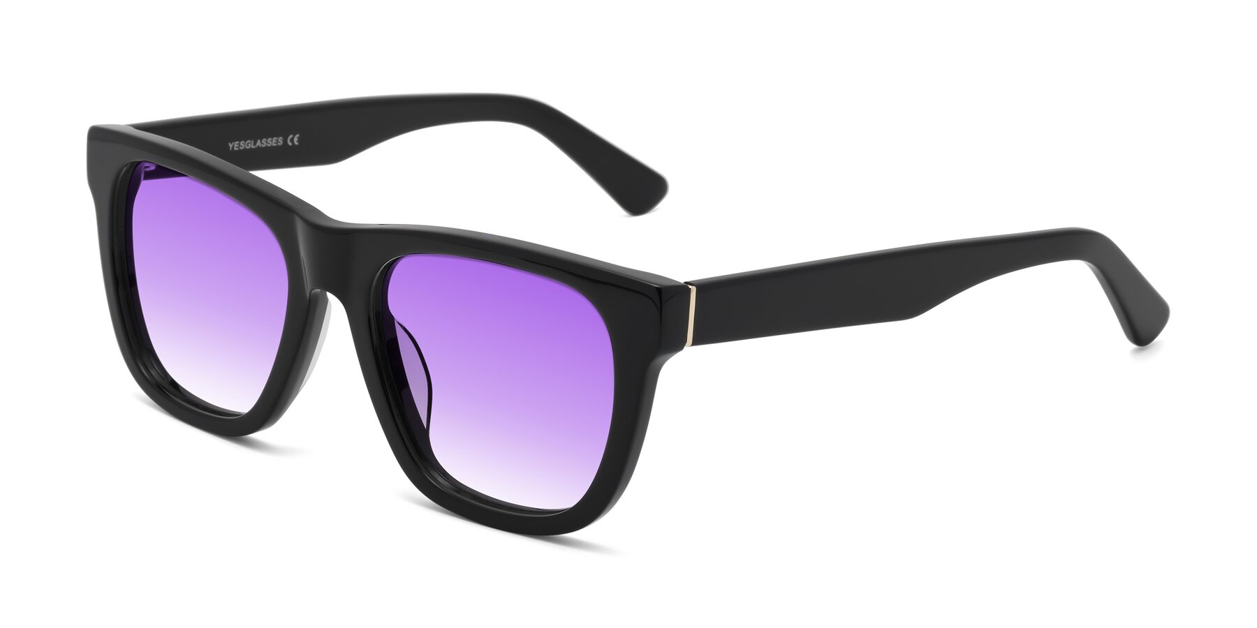 Angle of Pearls in Black with Purple Gradient Lenses