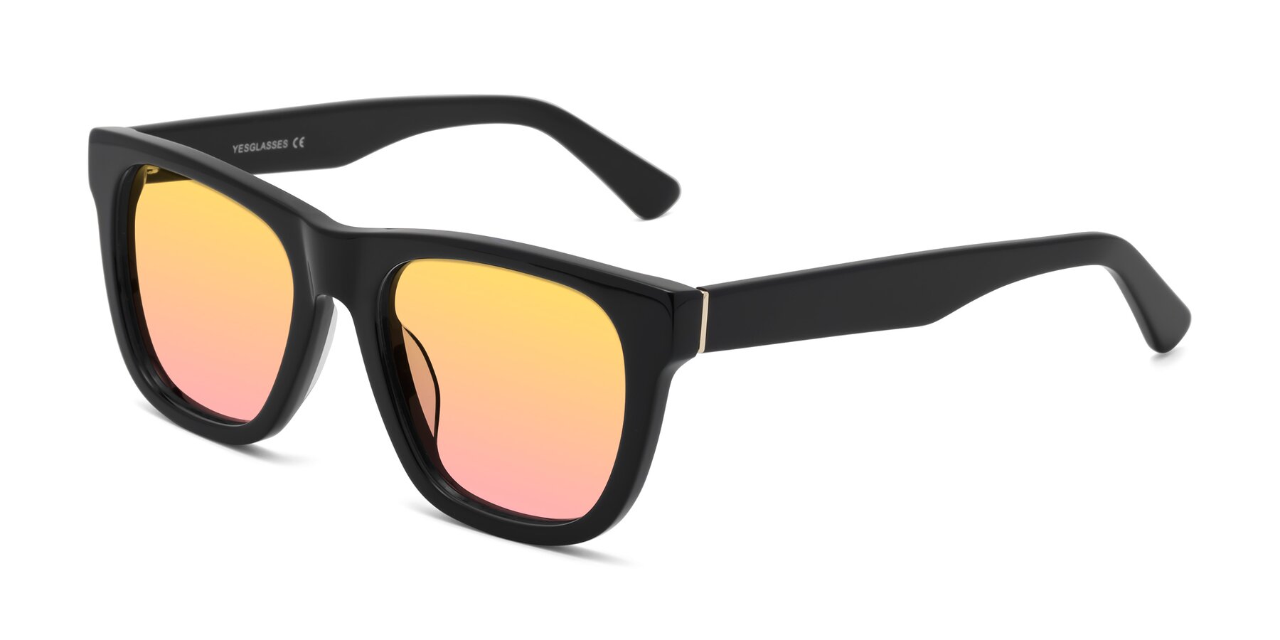 Angle of Pearls in Black with Yellow / Pink Gradient Lenses