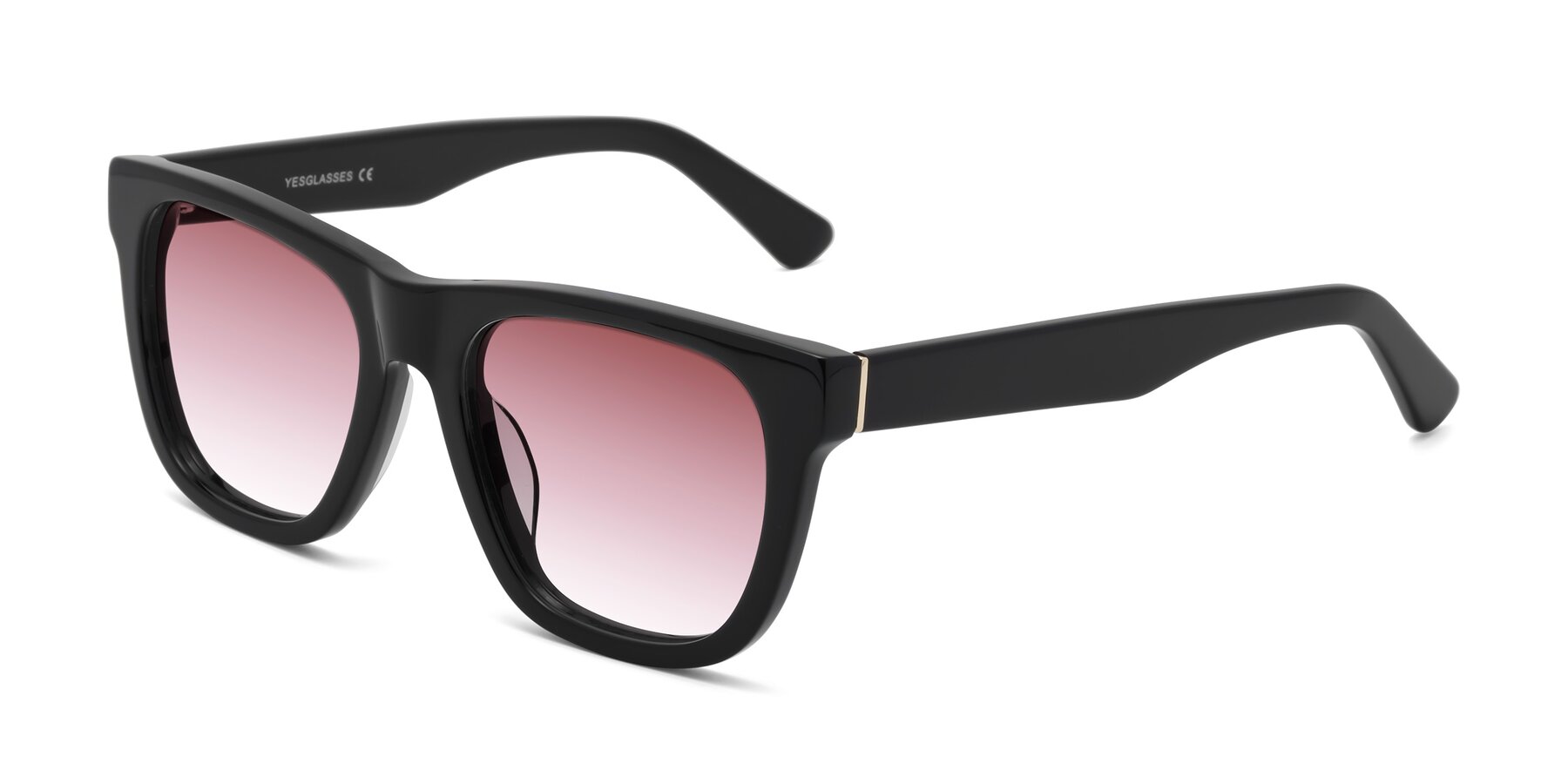 Angle of Pearls in Black with Garnet Gradient Lenses