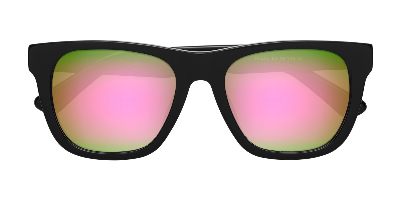 Pearls - Black Flash Mirrored Sunglasses