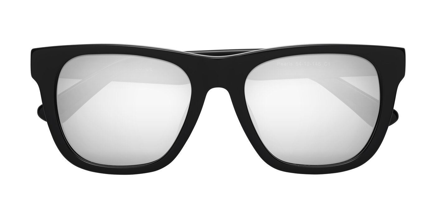 Pearls - Black Flash Mirrored Sunglasses