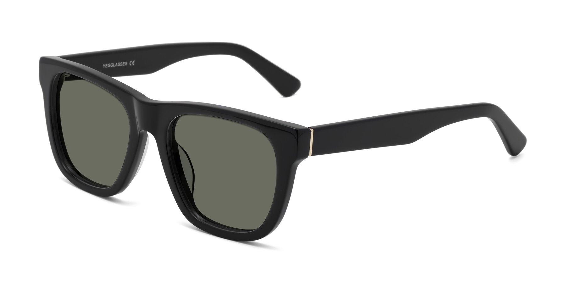 Angle of Pearls in Black with Gray Polarized Lenses