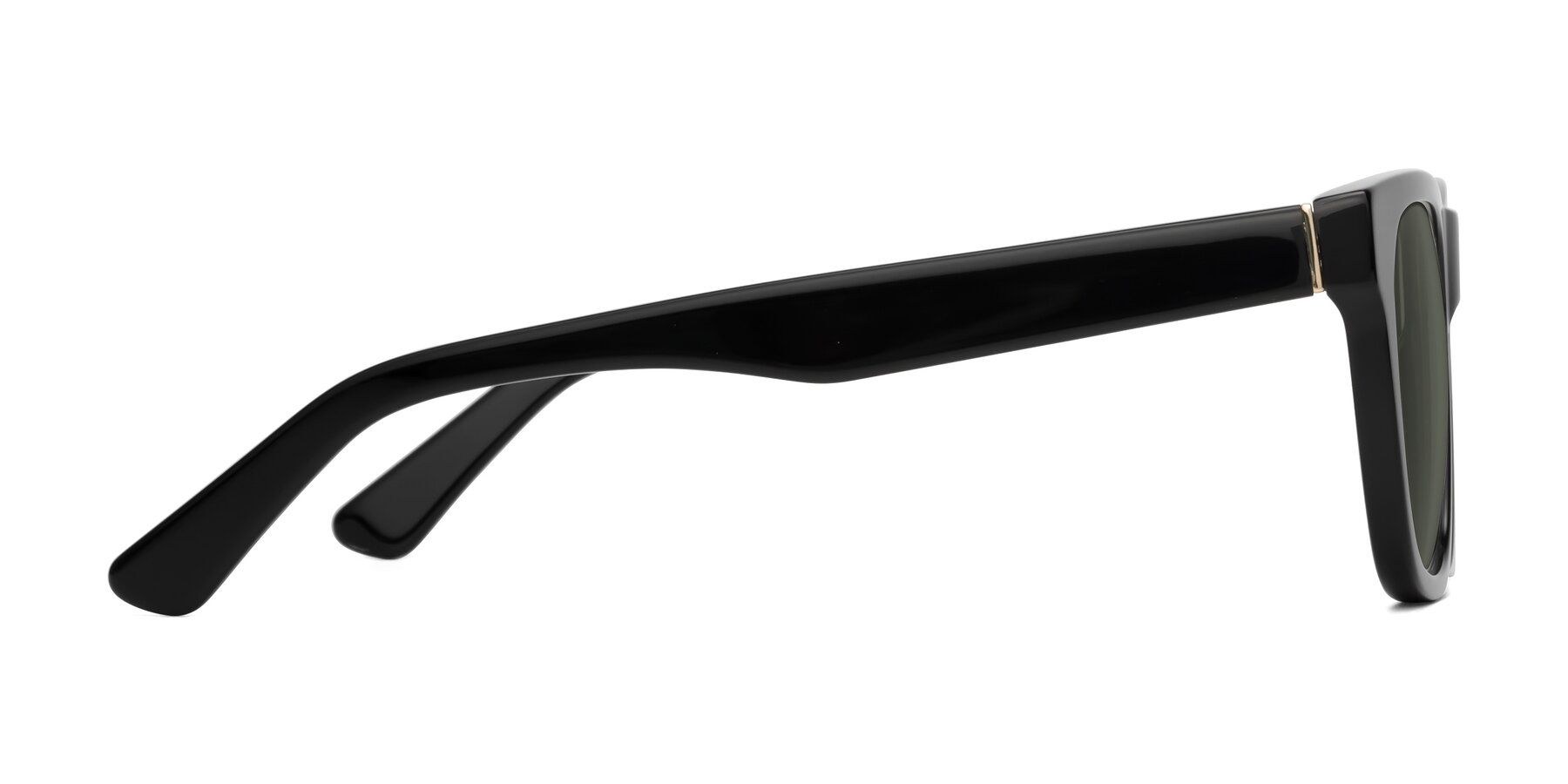 Side of Pearls in Black with Gray Polarized Lenses