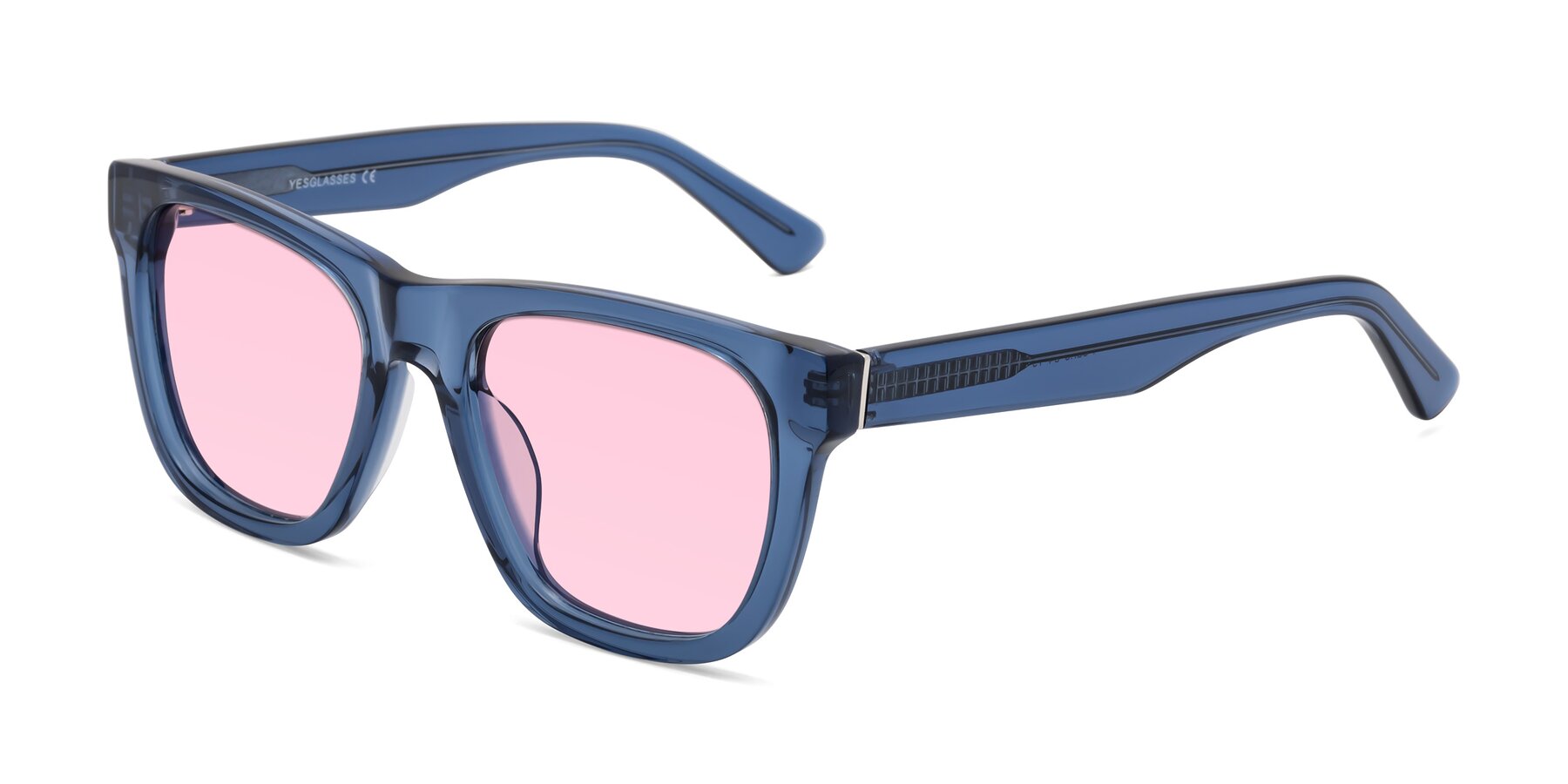 Angle of Pearls in Blue with Light Pink Tinted Lenses