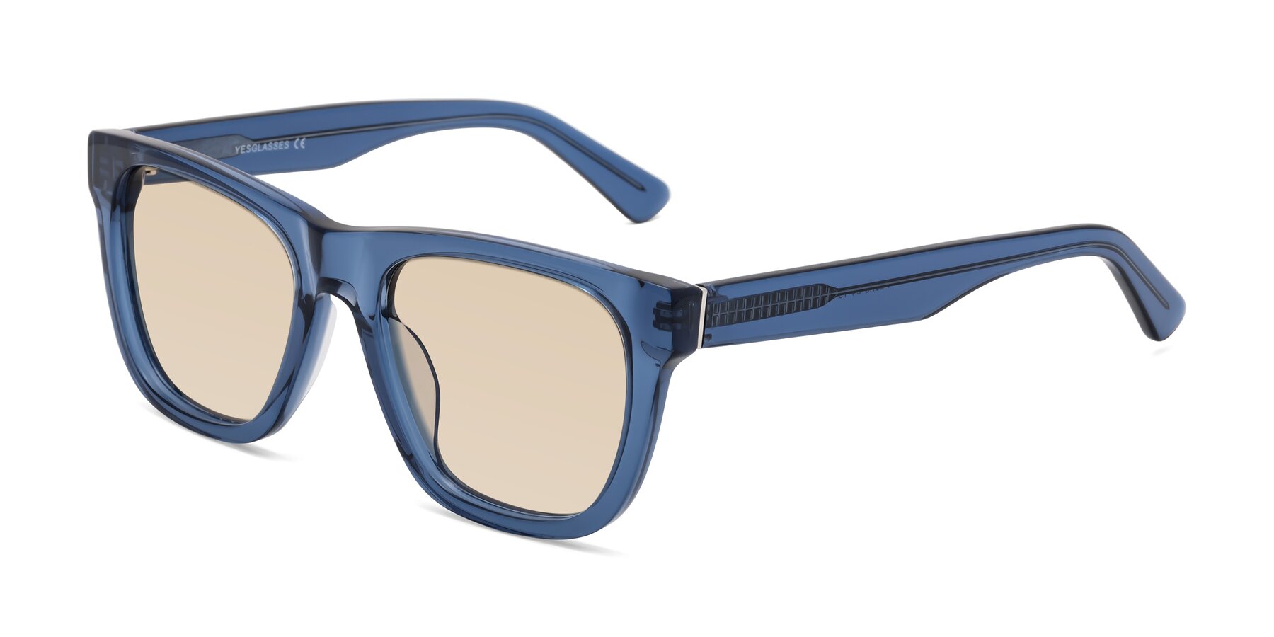 Angle of Pearls in Blue with Light Brown Tinted Lenses