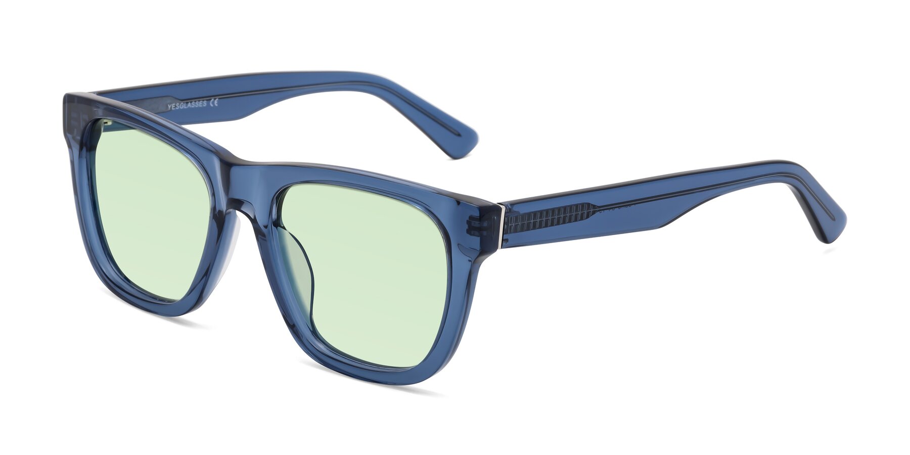 Angle of Pearls in Blue with Light Green Tinted Lenses