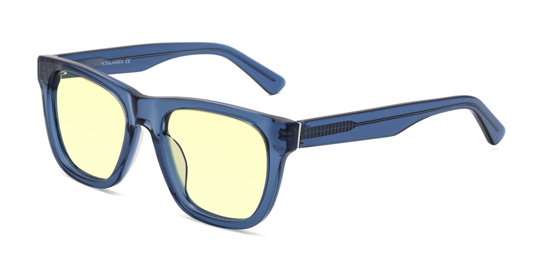 Angle of Pearls in Blue with Light Yellow Tinted Lenses