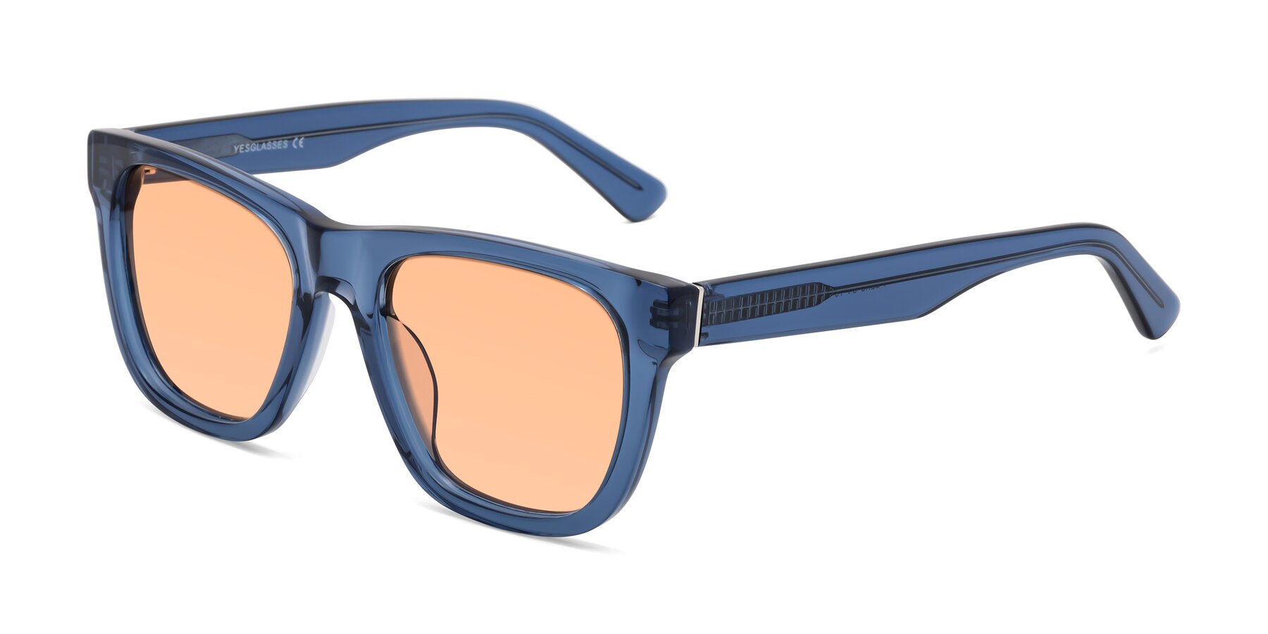 Angle of Pearls in Blue with Light Orange Tinted Lenses