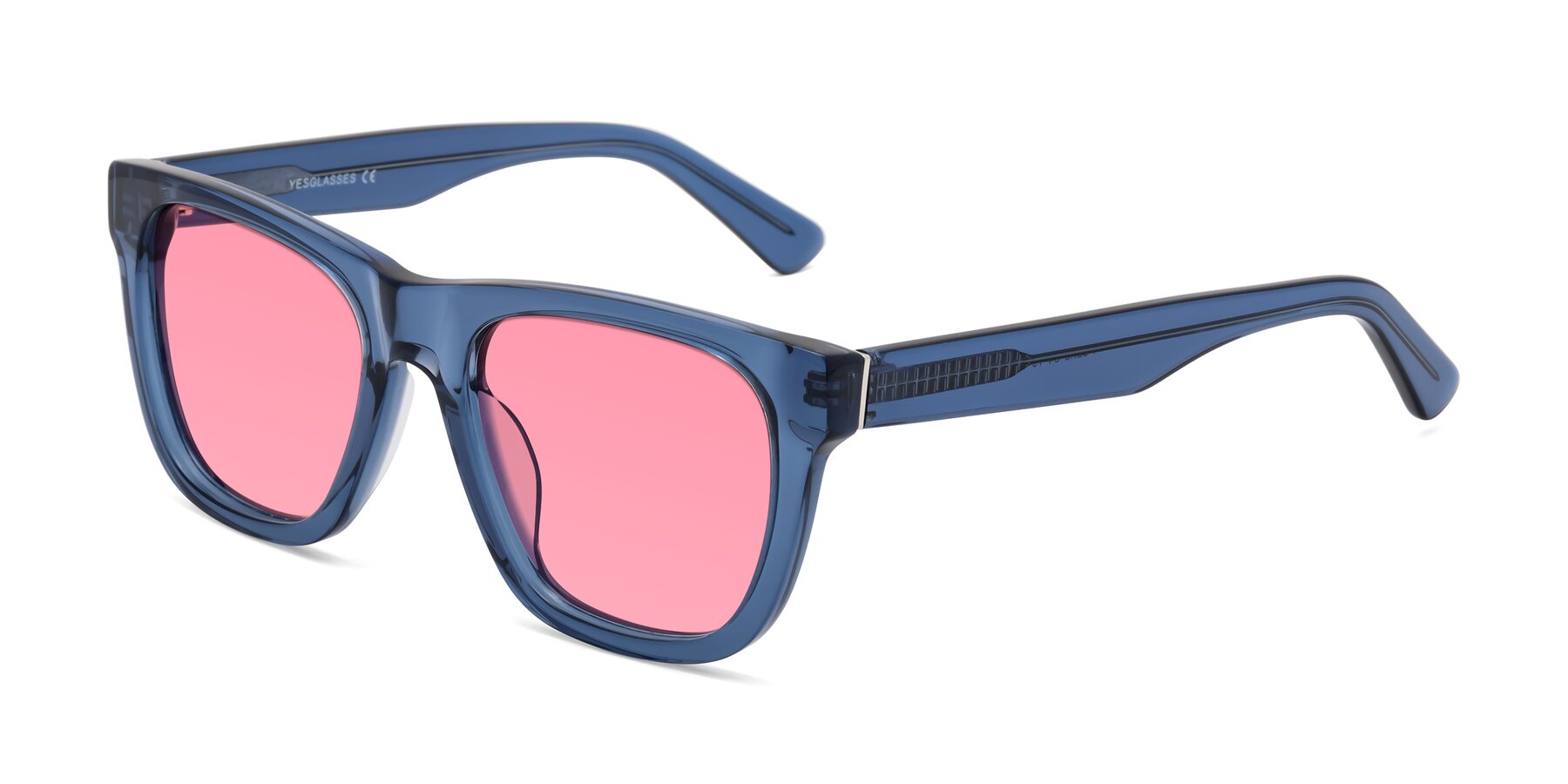 Angle of Pearls in Blue with Pink Tinted Lenses