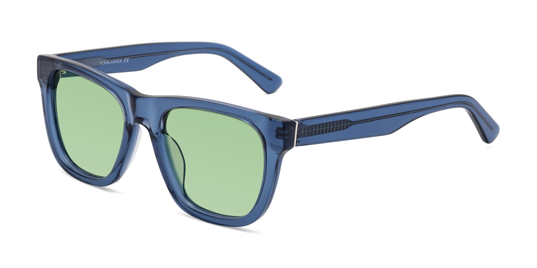 Angle of Pearls in Blue with Medium Green Tinted Lenses