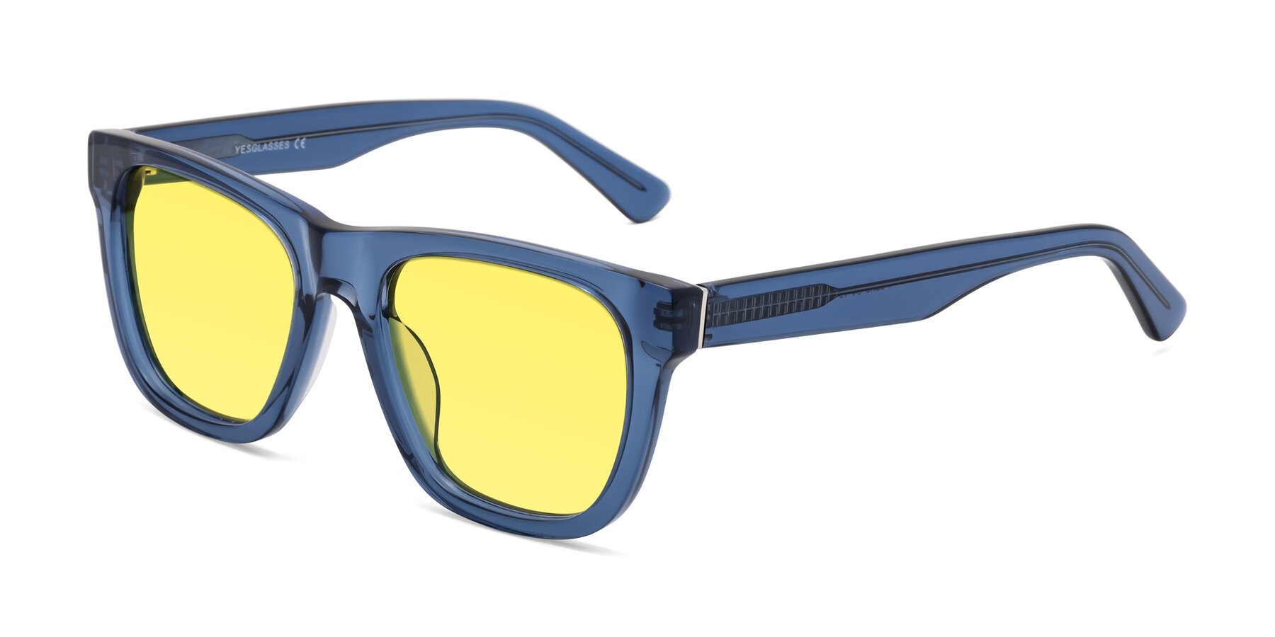 Angle of Pearls in Blue with Medium Yellow Tinted Lenses