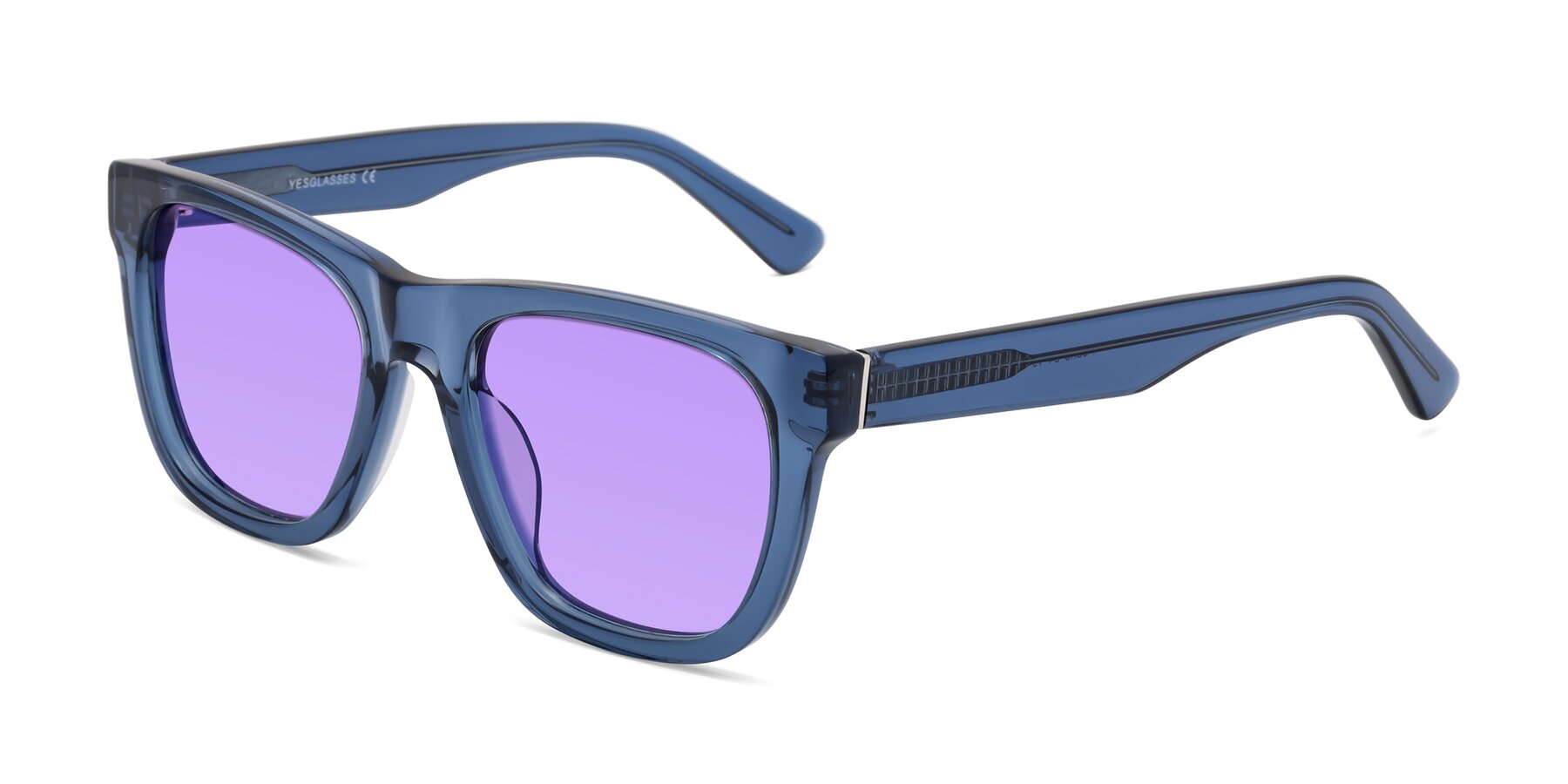 Angle of Pearls in Blue with Medium Purple Tinted Lenses