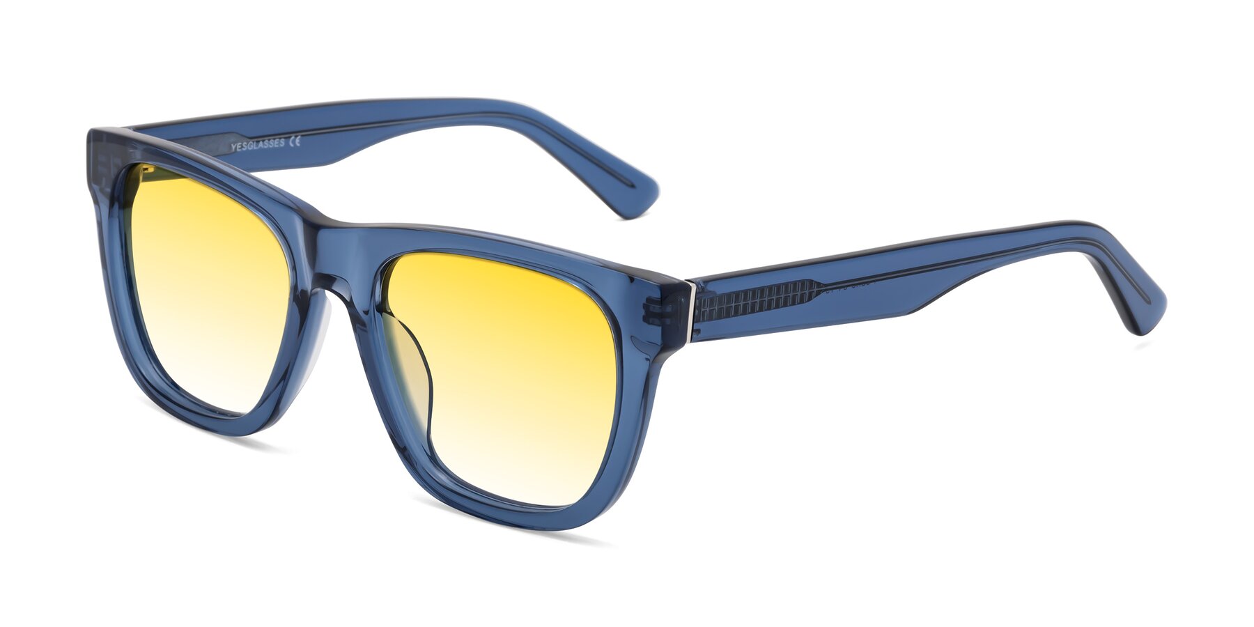 Angle of Pearls in Blue with Yellow Gradient Lenses