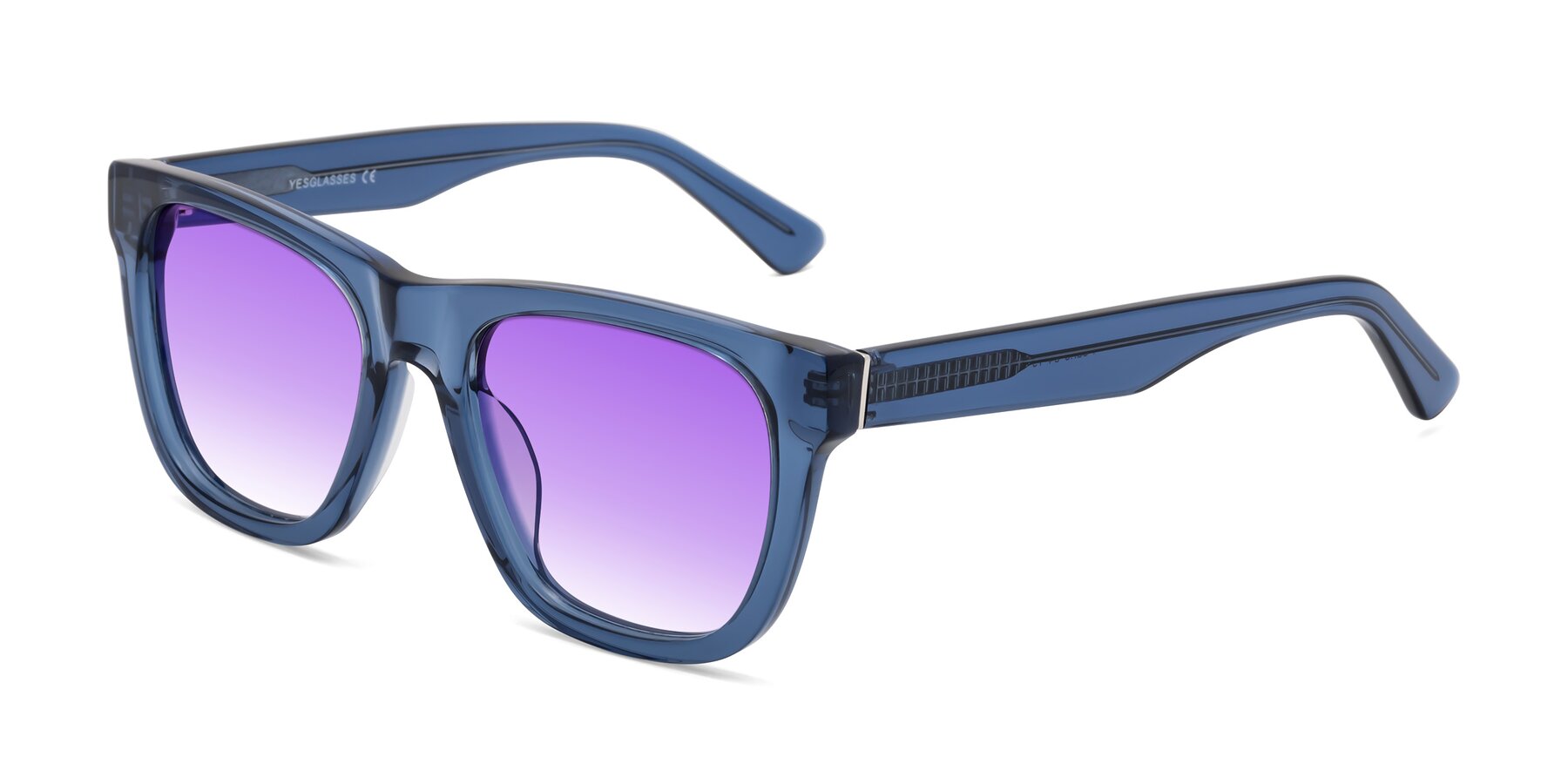 Angle of Pearls in Blue with Purple Gradient Lenses