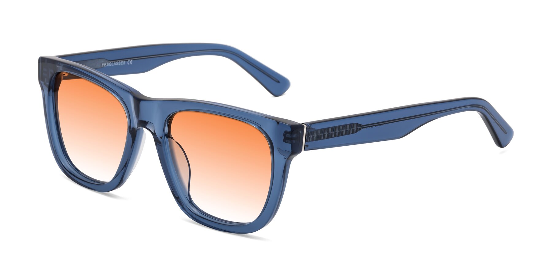 Angle of Pearls in Blue with Orange Gradient Lenses