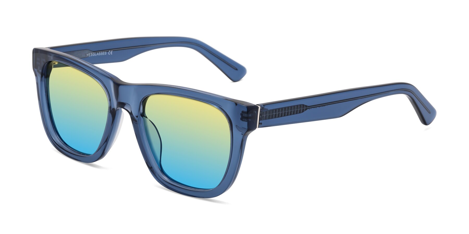 Angle of Pearls in Blue with Yellow / Blue Gradient Lenses