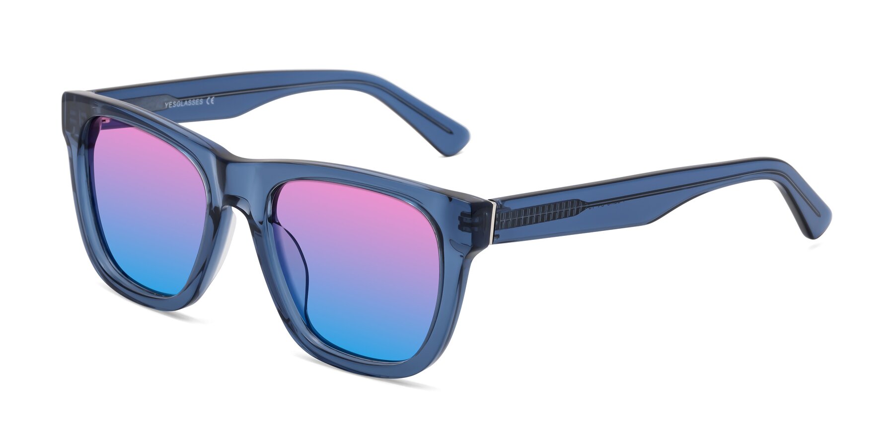 Angle of Pearls in Blue with Pink / Blue Gradient Lenses