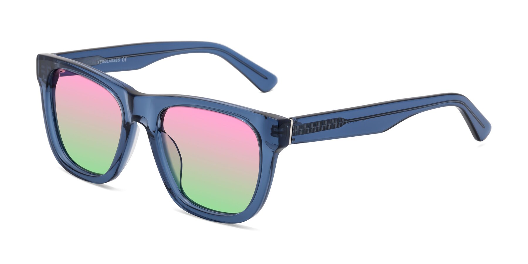 Angle of Pearls in Blue with Pink / Green Gradient Lenses