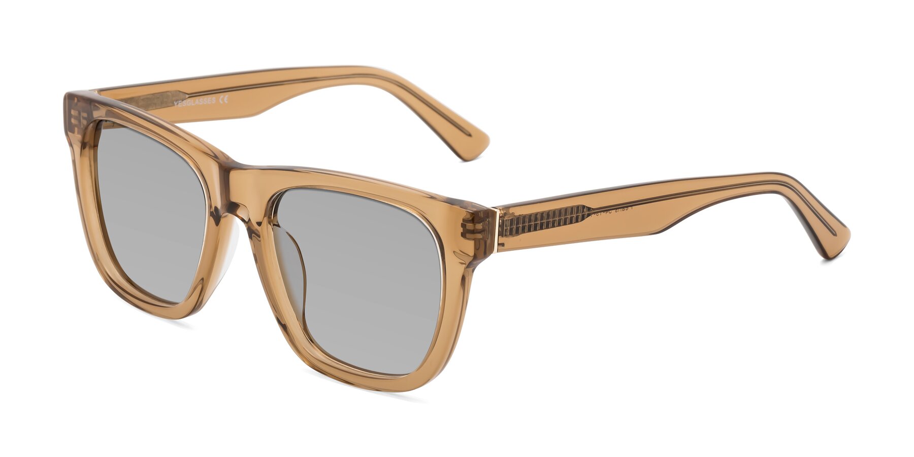 Angle of Pearls in Light Brown with Light Gray Tinted Lenses