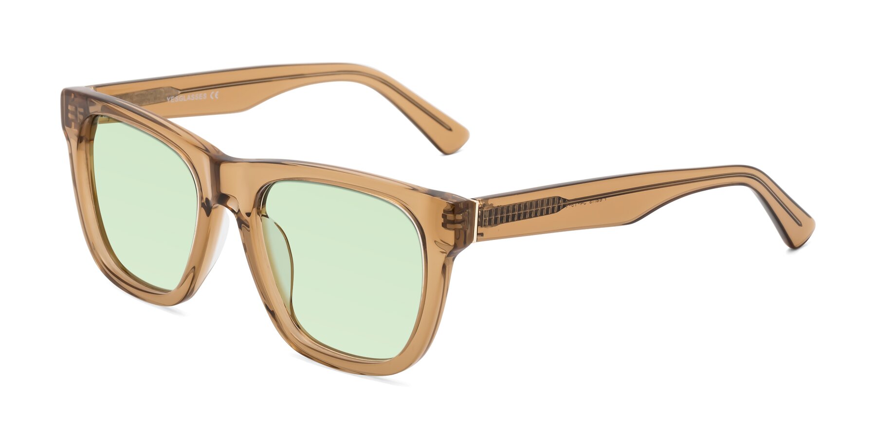 Angle of Pearls in Light Brown with Light Green Tinted Lenses