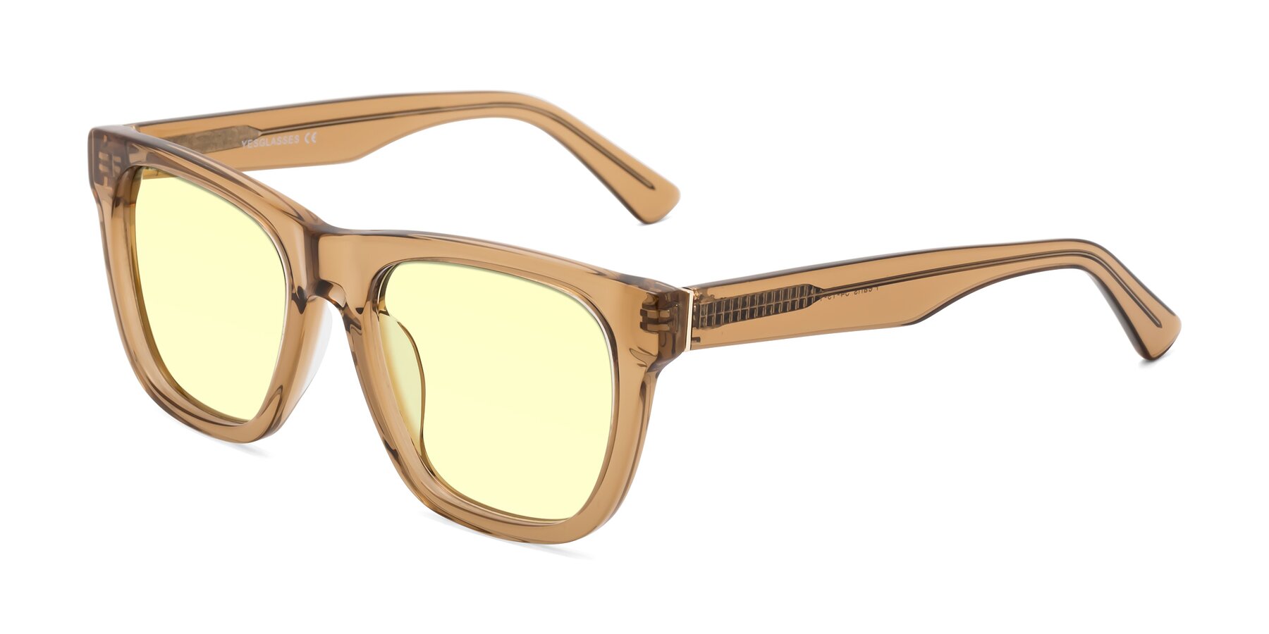 Angle of Pearls in Light Brown with Light Yellow Tinted Lenses