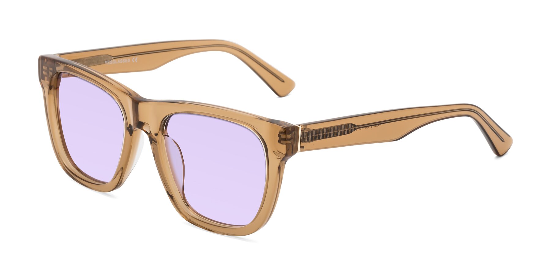 Angle of Pearls in Light Brown with Light Purple Tinted Lenses