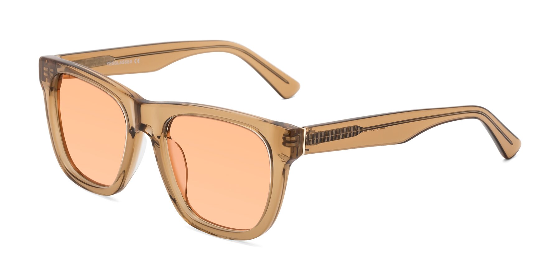 Angle of Pearls in Light Brown with Light Orange Tinted Lenses