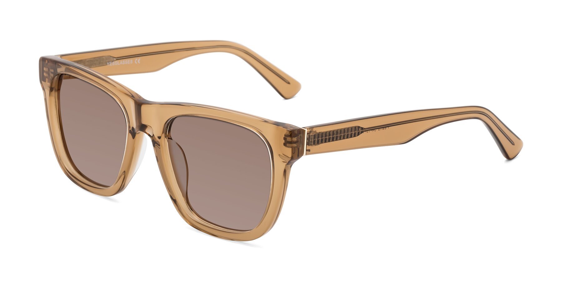 Angle of Pearls in Light Brown with Medium Brown Tinted Lenses