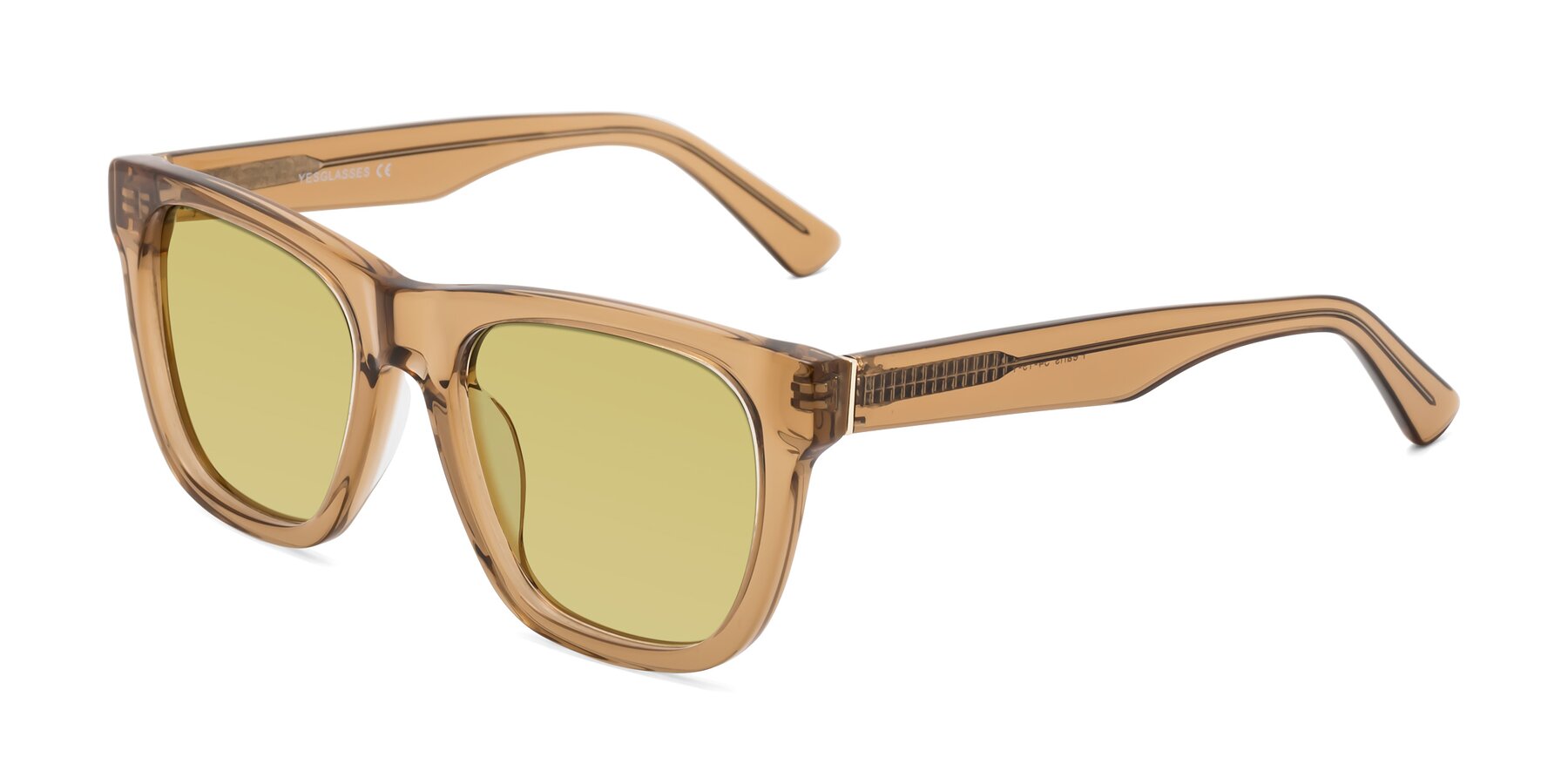 Angle of Pearls in Light Brown with Medium Champagne Tinted Lenses