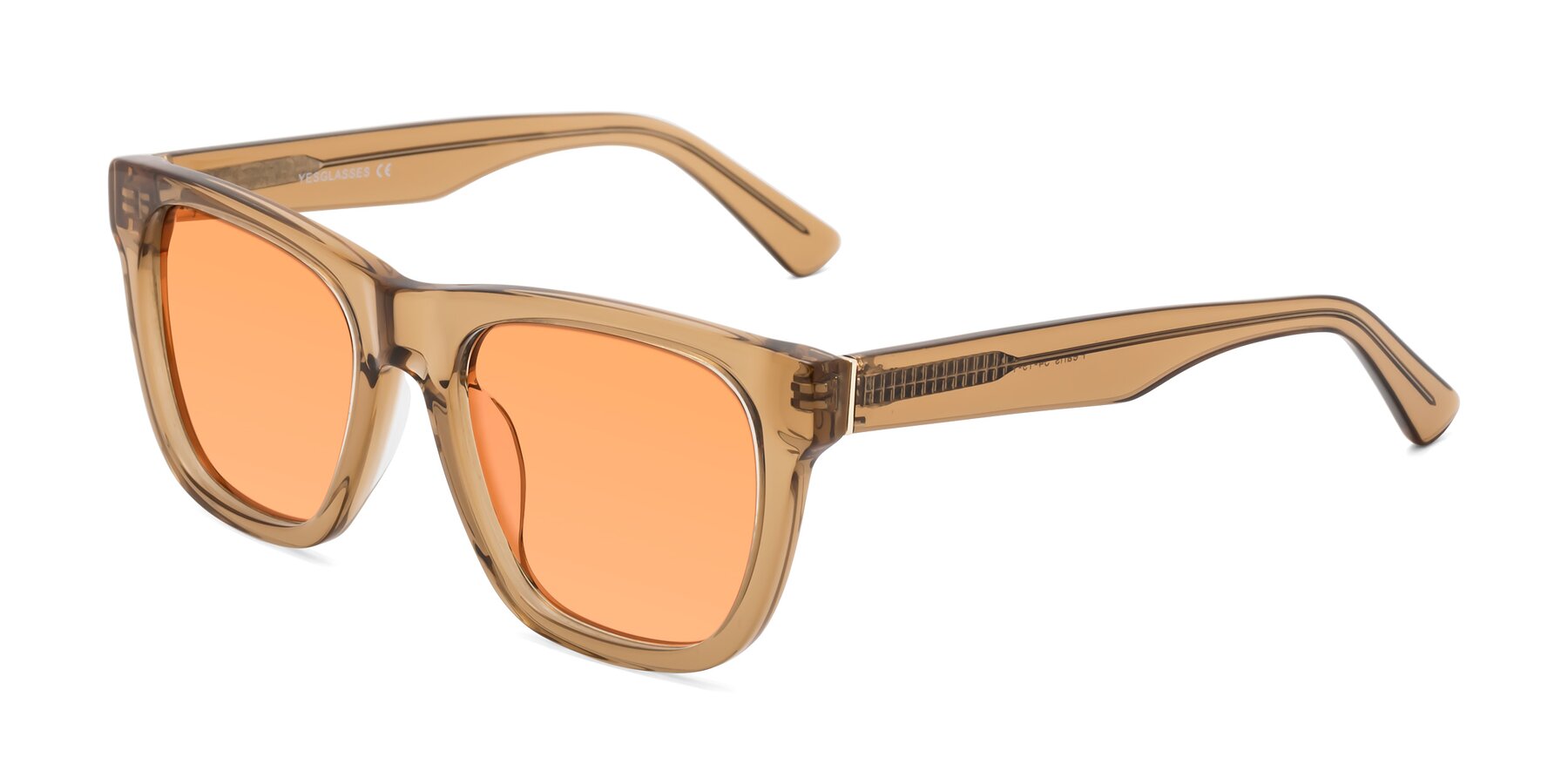 Angle of Pearls in Light Brown with Medium Orange Tinted Lenses