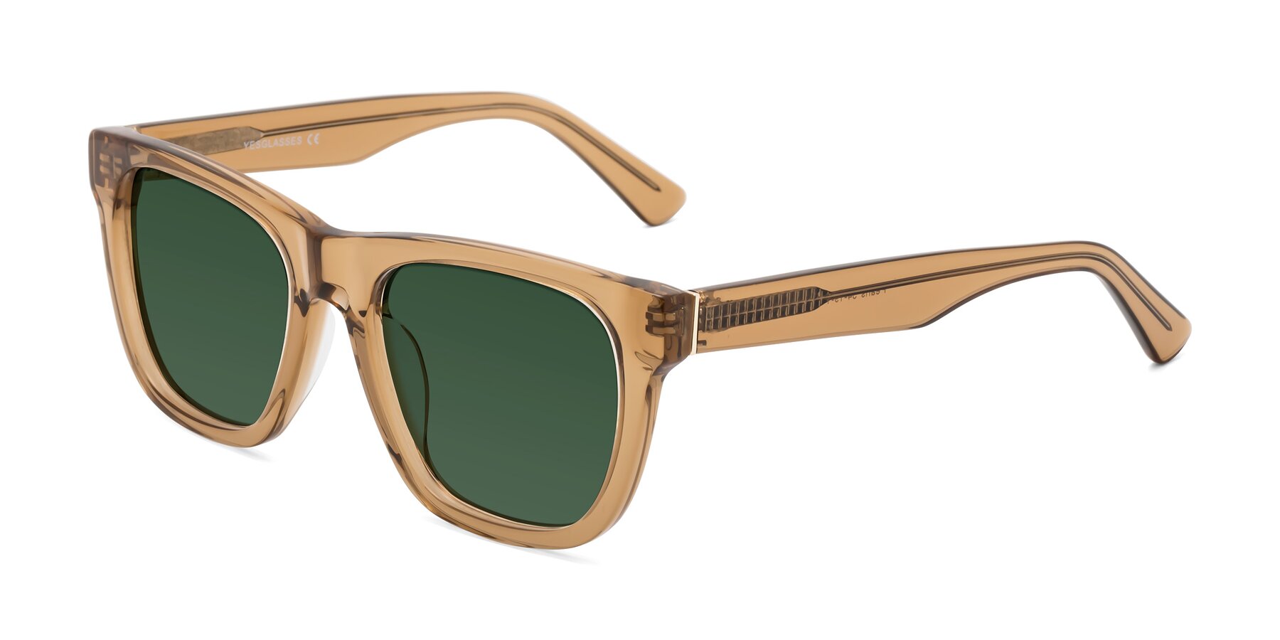 Angle of Pearls in Light Brown with Green Tinted Lenses