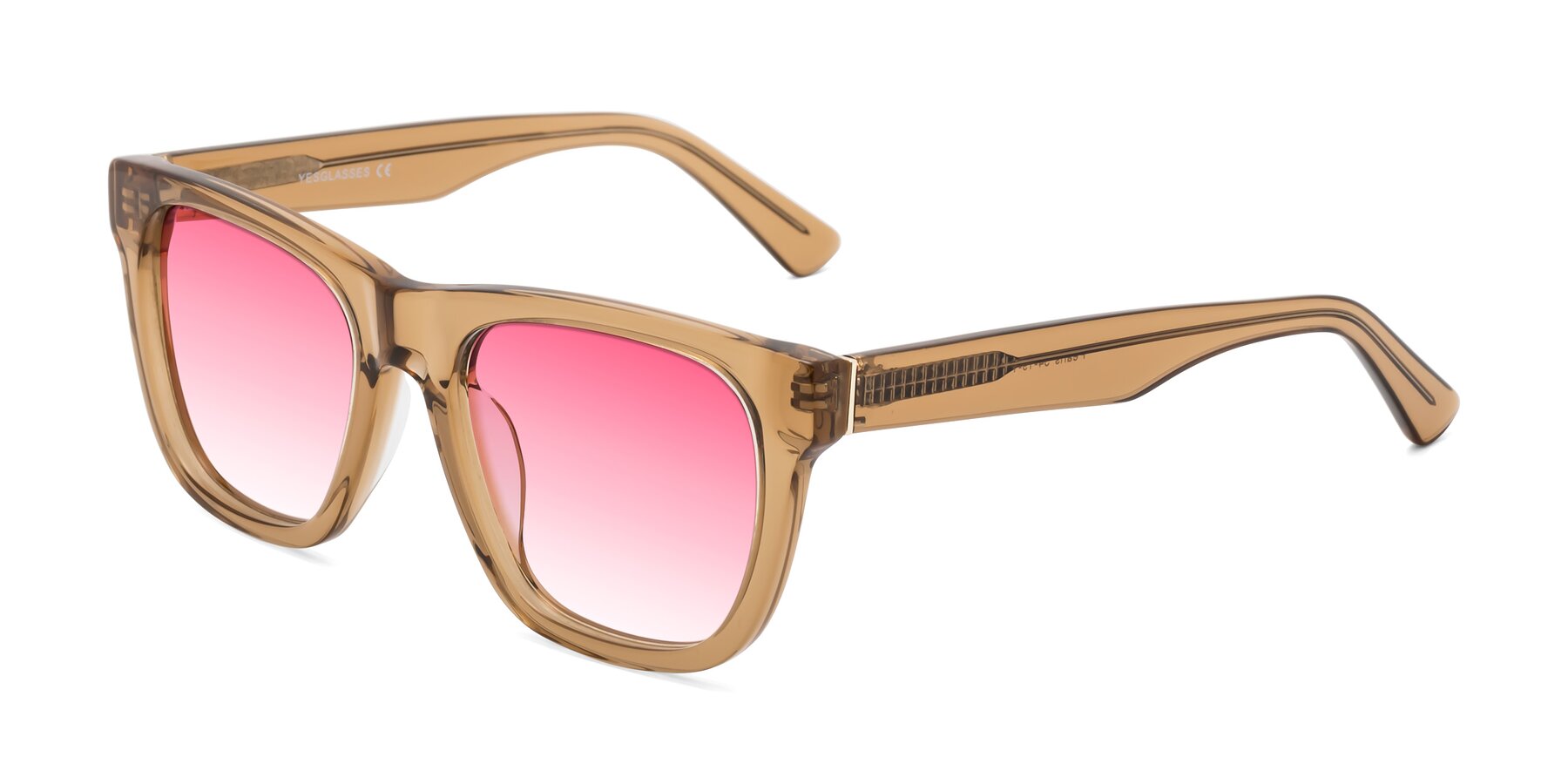 Angle of Pearls in Light Brown with Pink Gradient Lenses