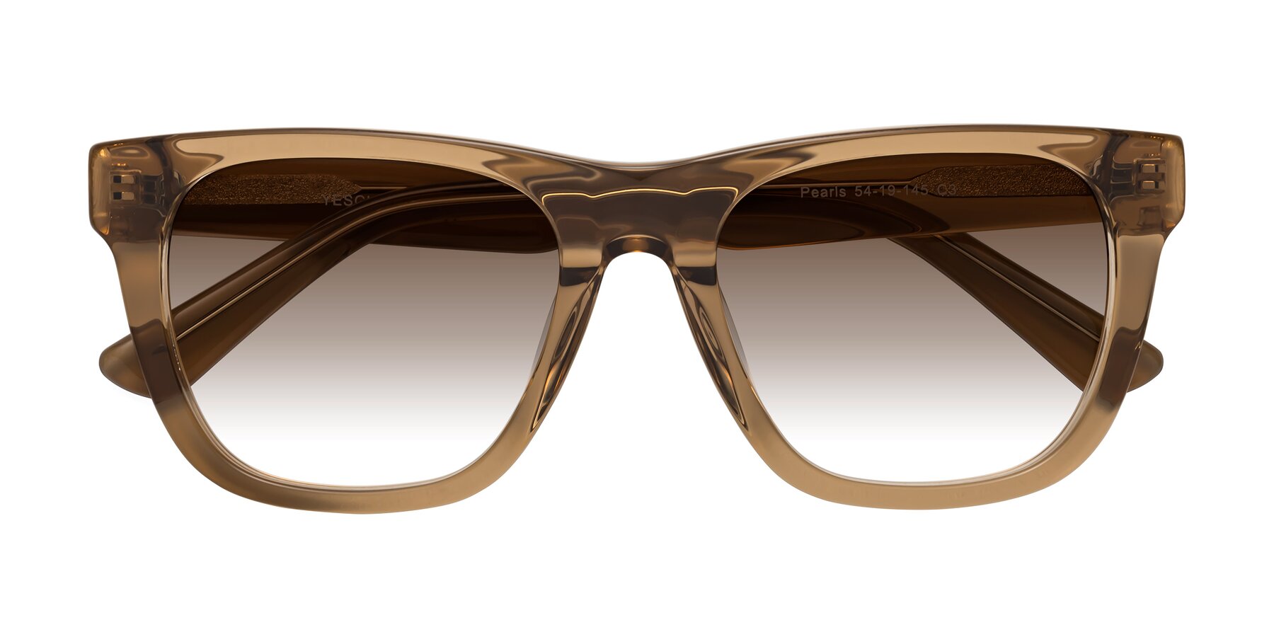 Folded Front of Pearls in Light Brown with Brown Gradient Lenses