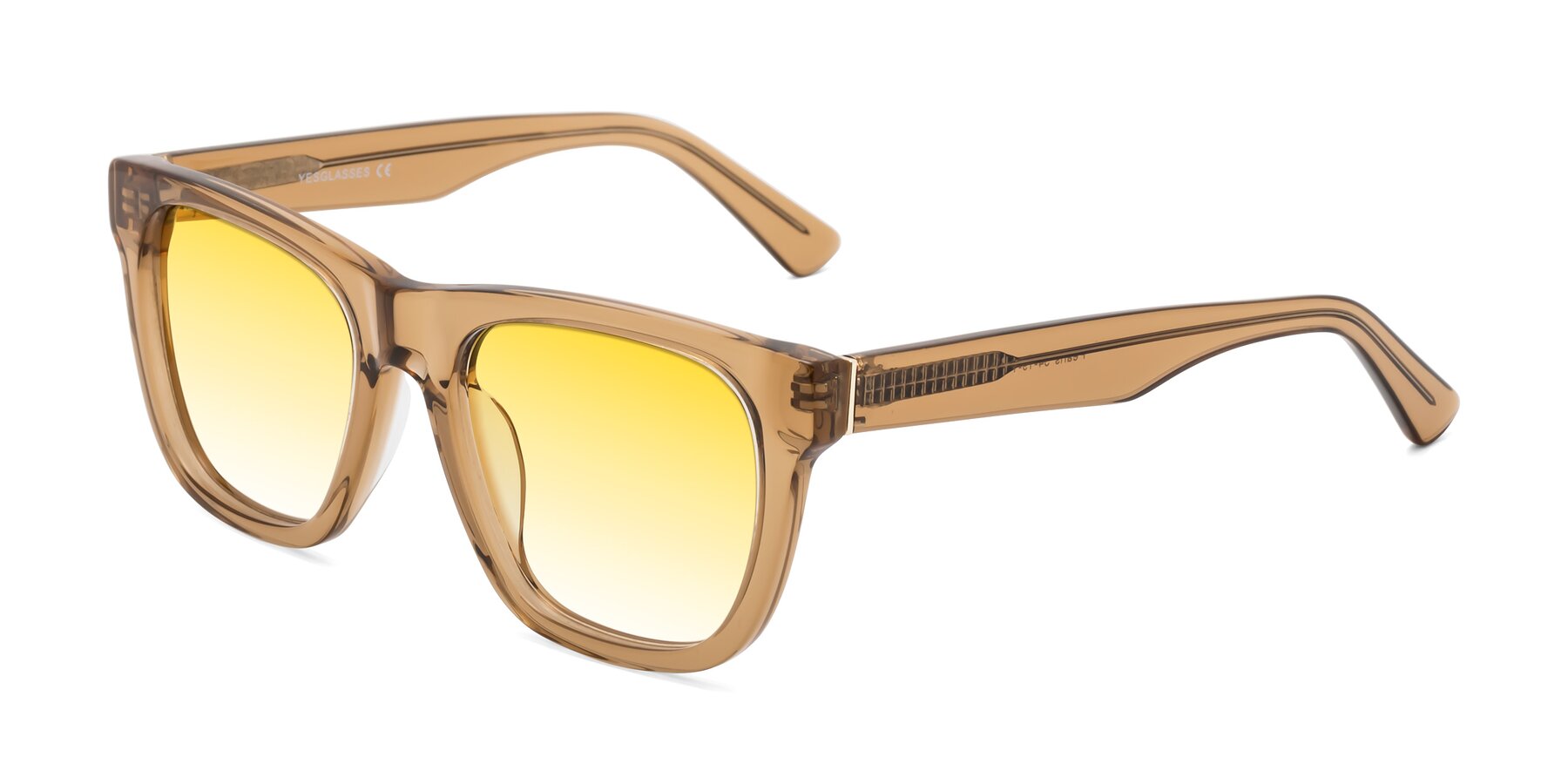 Angle of Pearls in Light Brown with Yellow Gradient Lenses