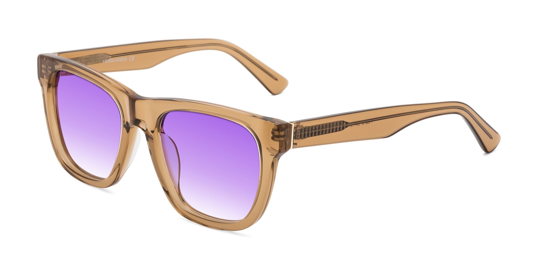 Angle of Pearls in Light Brown with Purple Gradient Lenses