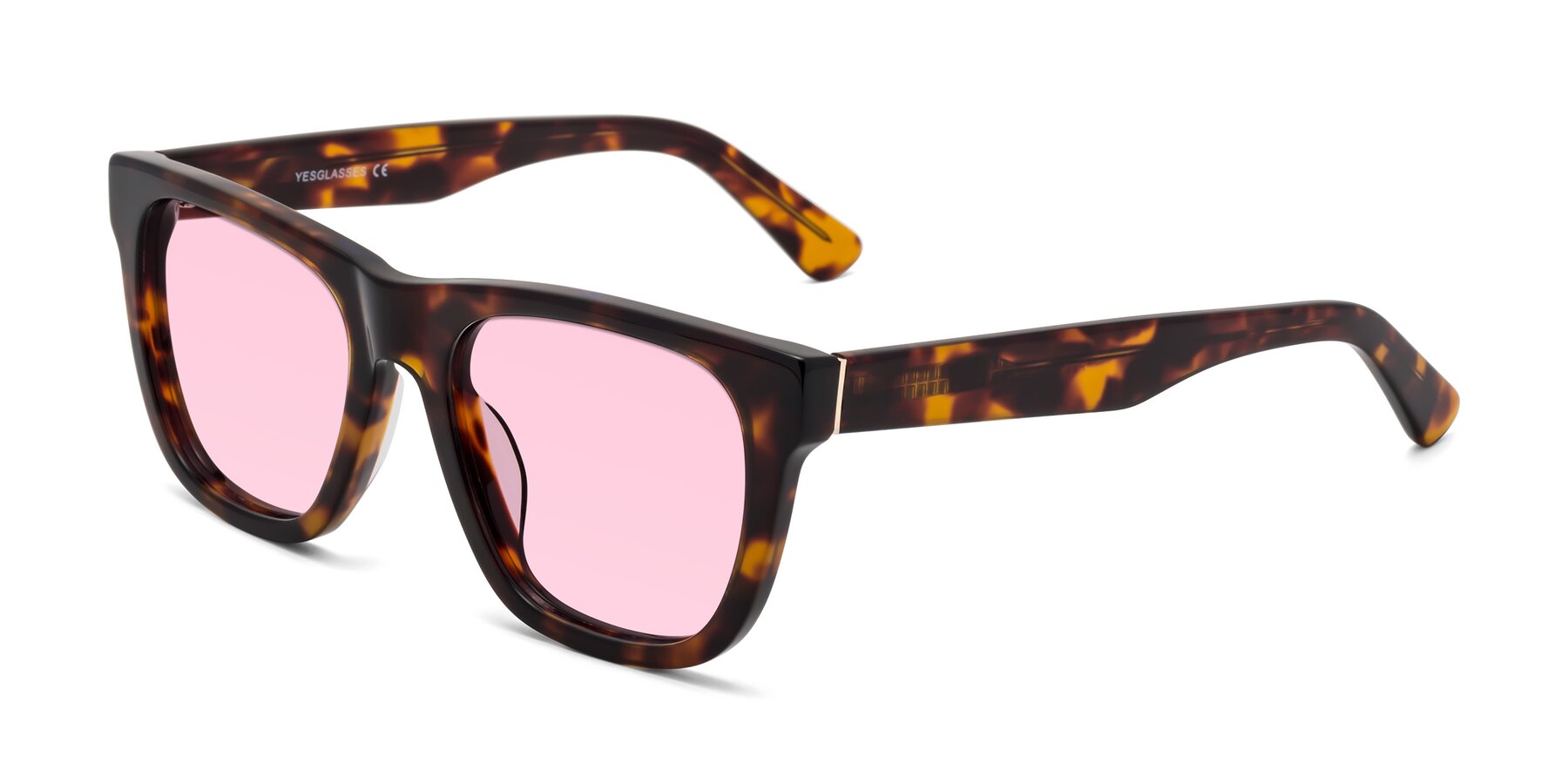 Angle of Pearls in Tortoise with Light Pink Tinted Lenses