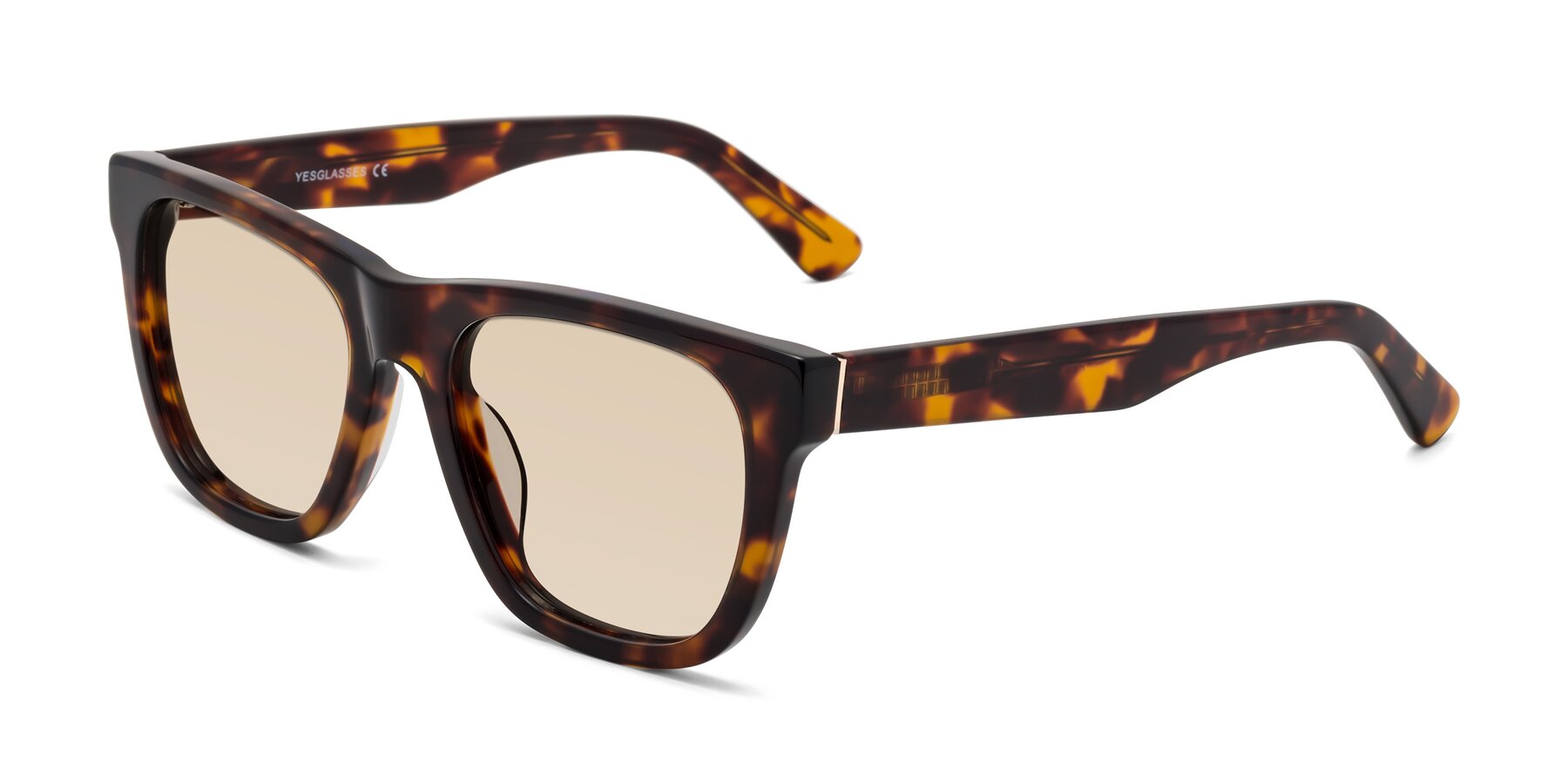 Angle of Pearls in Tortoise with Light Brown Tinted Lenses