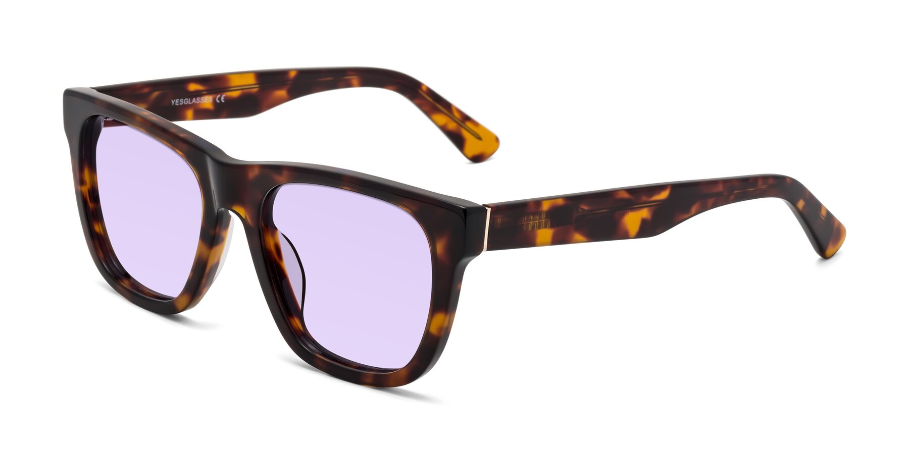 Angle of Pearls in Tortoise with Light Purple Tinted Lenses