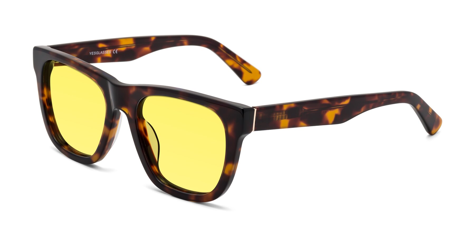 Angle of Pearls in Tortoise with Medium Yellow Tinted Lenses